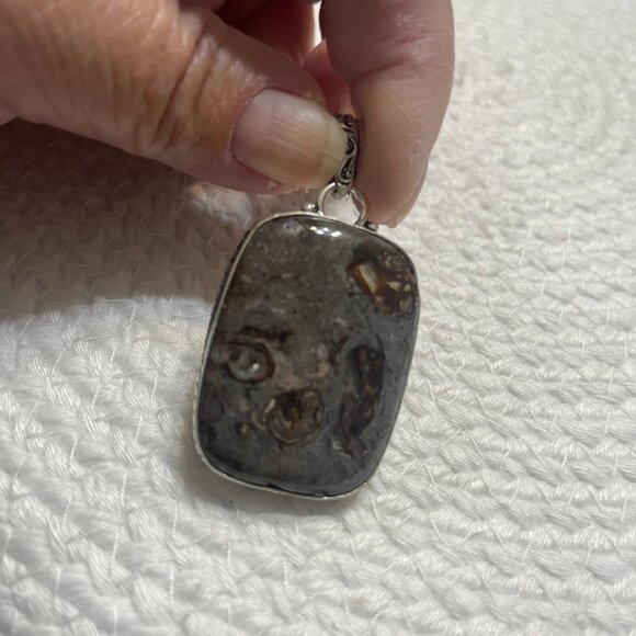 Natural BRONZITE Handmade Sterling 925 Pendant/Chain #390D - Picture 2 of 3